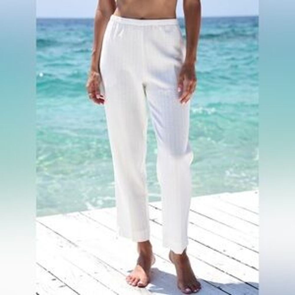 Davenshire 80s White Textured Tex Slacks Sz 10